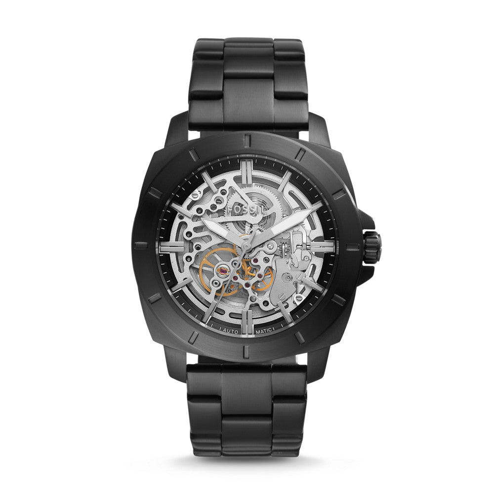 美品　FOSSIL Privateer Sport BQ2426 自動巻き時計 Privateer Sport Mechanical Black Stainless Steel Watch BQ2426