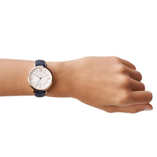 Load image into Gallery viewer, Jacqueline Navy Leather Watch ES3843