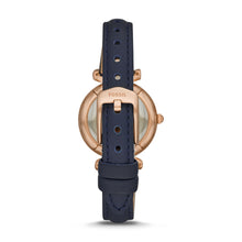 Load image into Gallery viewer, Carlie Mini Three-Hand Navy Leather Watch ES4502