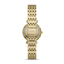 Load image into Gallery viewer, Carlie Mini Three-Hand Gold-Tone Stainless Steel Watch ES4735