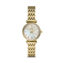 Load image into Gallery viewer, Carlie Mini Three-Hand Gold-Tone Stainless Steel Watch ES4735