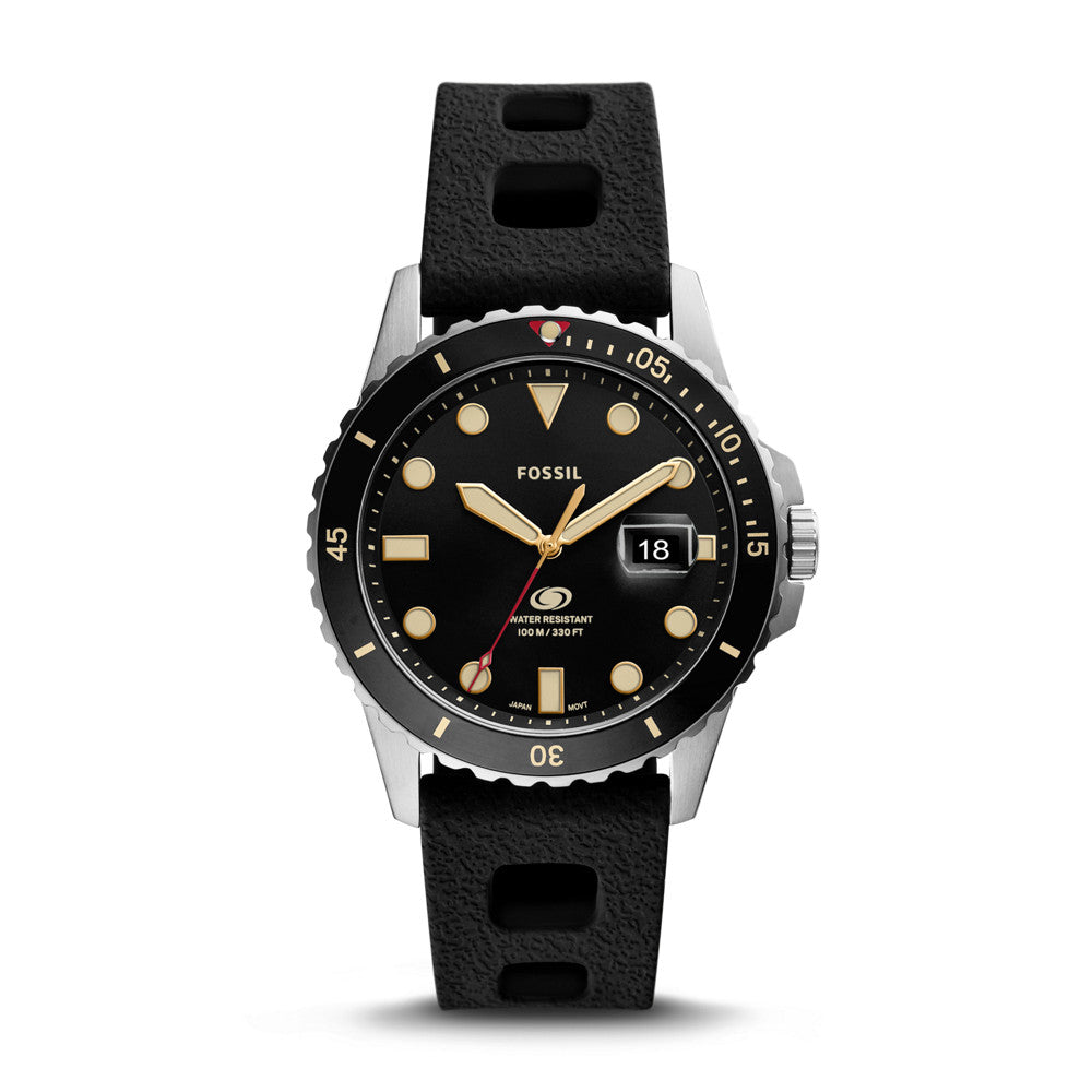 Fossil black rubber watch best sale