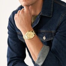 Load image into Gallery viewer, Everett Three-Hand Date Gold-Tone Stainless Steel Watch FS5965