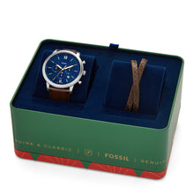 Load image into Gallery viewer, Neutra Chronograph Brown Leather Watch and Bracelet Box Set FS6018SET