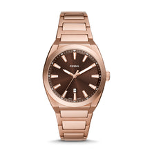 Load image into Gallery viewer, Everett Three-Hand Date Rose Gold-Tone Stainless Steel Watch FS6028