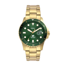 Load image into Gallery viewer, Fossil Blue Dive Gold Tone Analogue Watch FS6030