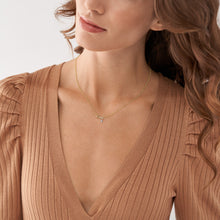 Load image into Gallery viewer, Fossil Sadie Love Notes Two-Tone Stainless Steel Station Necklace JF04363998