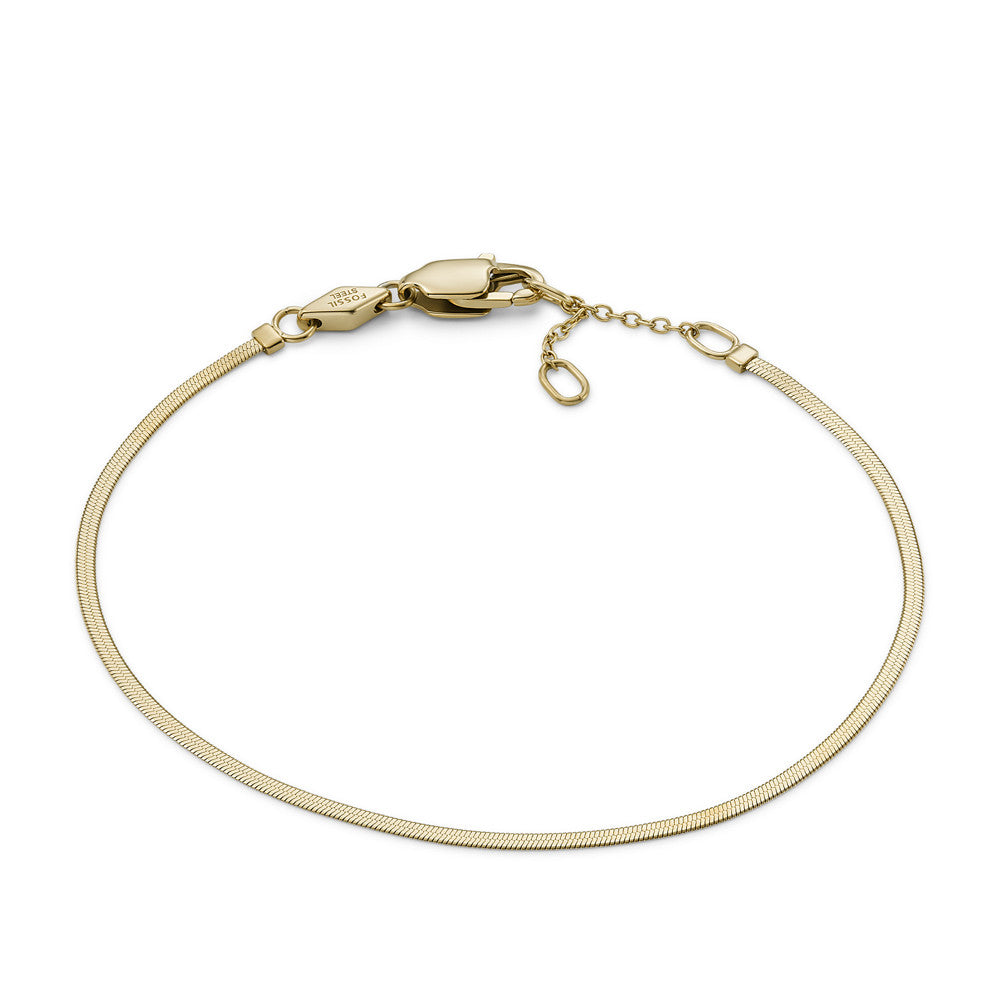 Fossil All Stacked Up Gold-Tone Stainless Steel Chain Bracelet