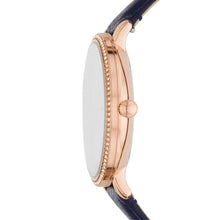 Load image into Gallery viewer, Jacqueline Multifunction Blue LiteHide™ Leather Watch ES5096
