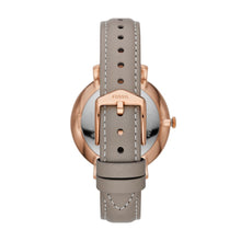 Load image into Gallery viewer, Jacqueline Multifunction Gray LiteHide™ Leather Watch ES5097

