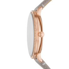 Load image into Gallery viewer, Jacqueline Multifunction Gray LiteHide™ Leather Watch ES5097
