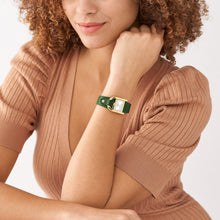 Load image into Gallery viewer, Harwell Three-Hand Green LiteHide™ Leather Watch ES5267
