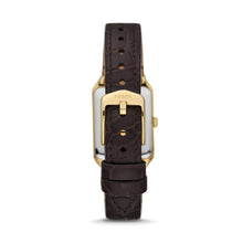 Load image into Gallery viewer, Raquel Three-Hand Date Brown Croco LiteHide™ Leather Watch ES5367
