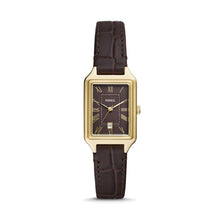 Load image into Gallery viewer, Raquel Three-Hand Date Brown Croco LiteHide™ Leather Watch ES5367
