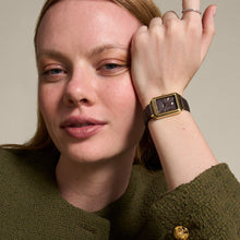 Load image into Gallery viewer, Raquel Three-Hand Date Brown Croco LiteHide™ Leather Watch ES5367
