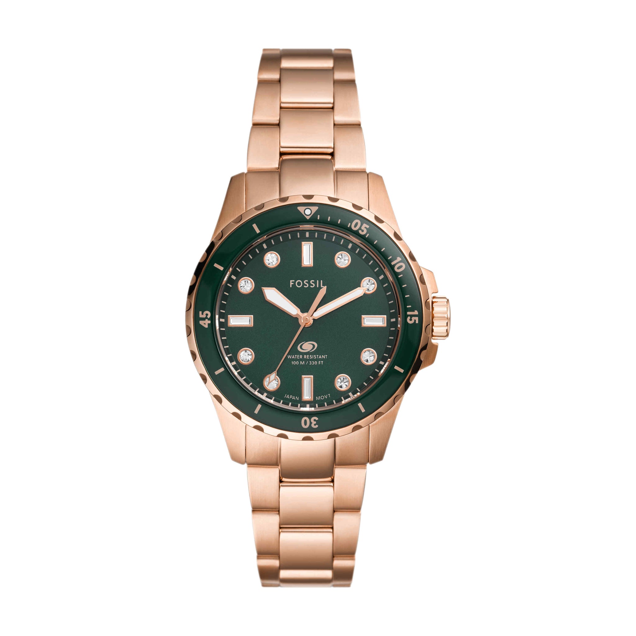 Blue Dive Rose Gold Tone Analogue Watch ES5371 – Fossil Hong