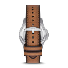 Load image into Gallery viewer, Fossil Blue Three-Hand Date Tan LiteHide™ Leather Watch FS5946
