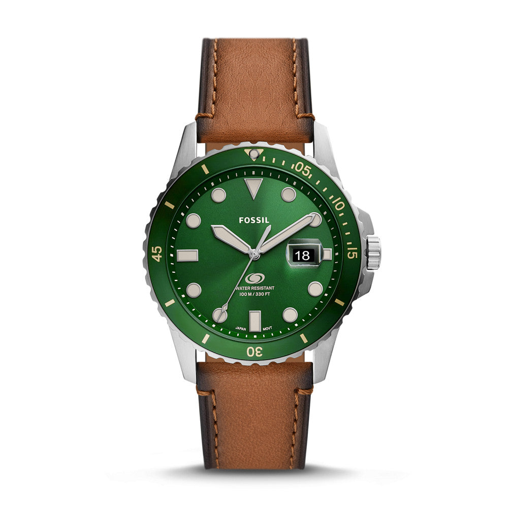 Fossil Blue Three-Hand Date Tan LiteHide™ Leather Watch FS5946