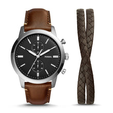 Load image into Gallery viewer, Townsman Chronograph Brown LiteHide™ Leather Watch and Bracelet Set FS5967SET
