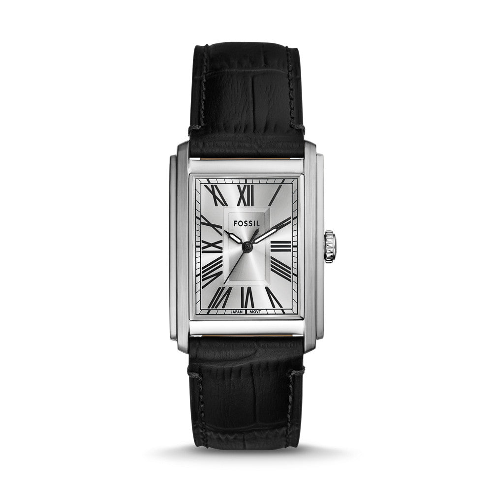 Carraway Three-Hand Black Croco Leather Watch FS6078