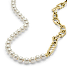 Load image into Gallery viewer, Heritage Pearl D-Link Gold-Tone Stainless Steel Chain Necklace JF04727710
