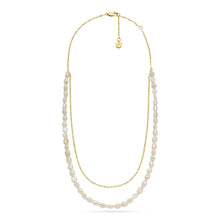 Load image into Gallery viewer, Heritage Pearl D-Link White Freshwater Pearl Faux Double Necklace JF04728710
