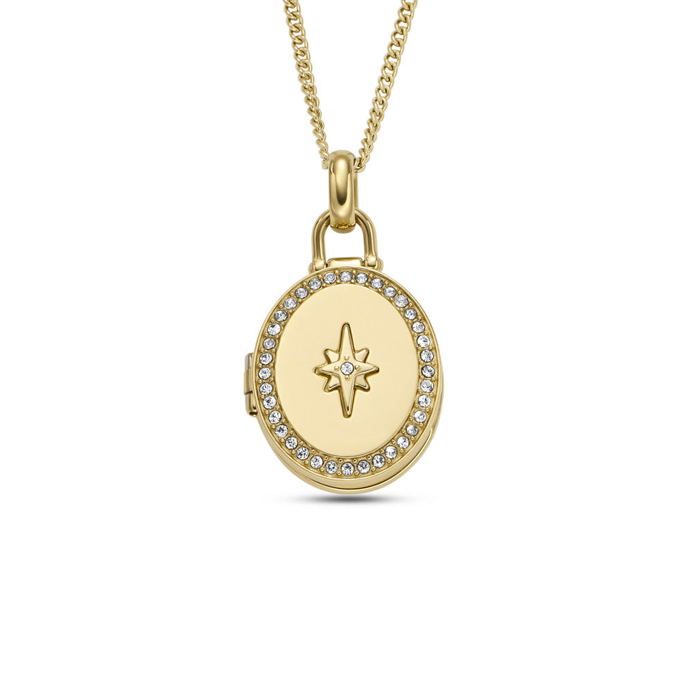 Sadie Locket Collection Gold-Tone Stainless Steel Pendant Necklace JF04735710