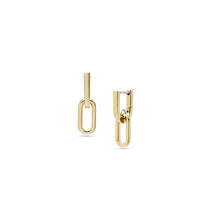 Load image into Gallery viewer, Heritage D-Link Gold-Tone Stainless Steel Drop Earrings JF04780710
