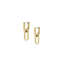 Load image into Gallery viewer, Heritage D-Link Gold-Tone Stainless Steel Drop Earrings JF04780710
