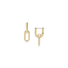 Load image into Gallery viewer, Heritage D-Link Gold-Tone Stainless Steel Drop Earrings JF04780710
