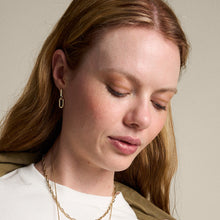 Load image into Gallery viewer, Heritage D-Link Gold-Tone Stainless Steel Drop Earrings JF04780710
