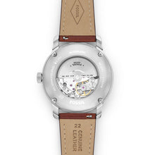 Load image into Gallery viewer, Fossil Heritage Automatic Brown LiteHide™ Leather Watch ME3221
