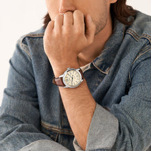 Load image into Gallery viewer, Fossil Heritage Automatic Brown LiteHide™ Leather Watch ME3221
