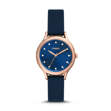 Load image into Gallery viewer, Laney Three-Hand Navy Leather Watch BQ3858
