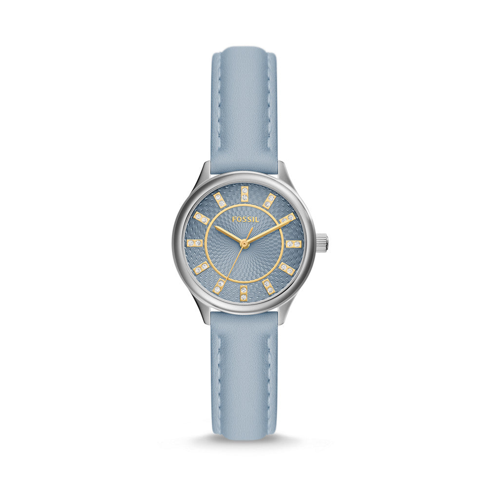 Modern Sophisticate Three-Hand Smoke Blue Leather Watch BQ3872