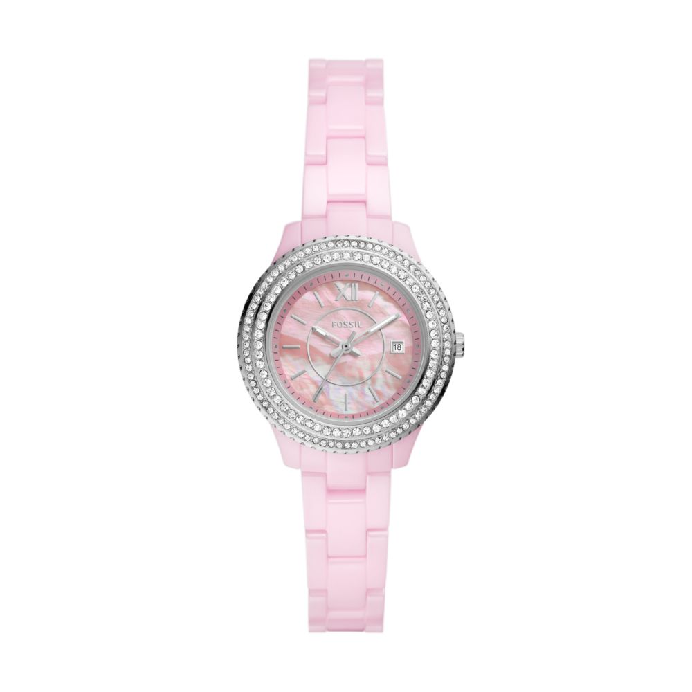 Stella Three-Hand Date Pink Ceramic Watch CE1117