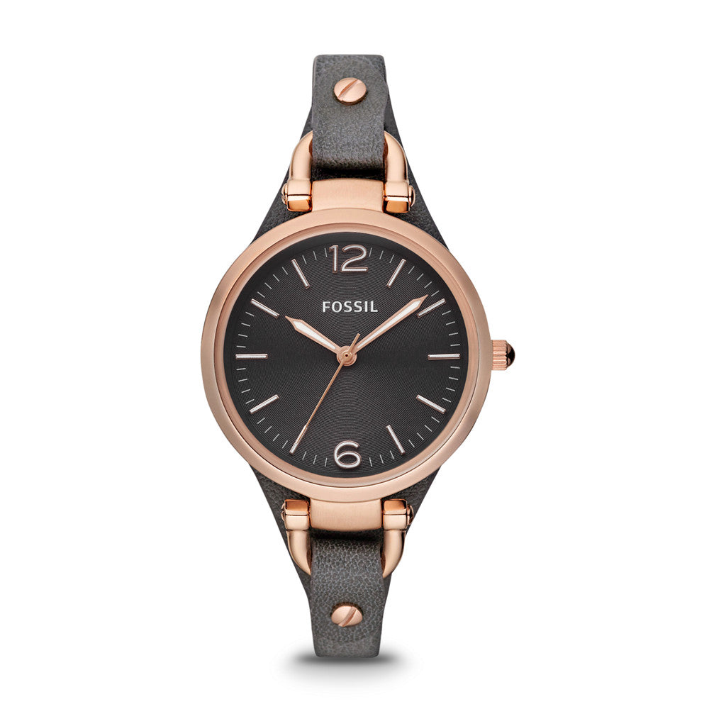 Fossil Georgia Smoke Leather Watch ES3077