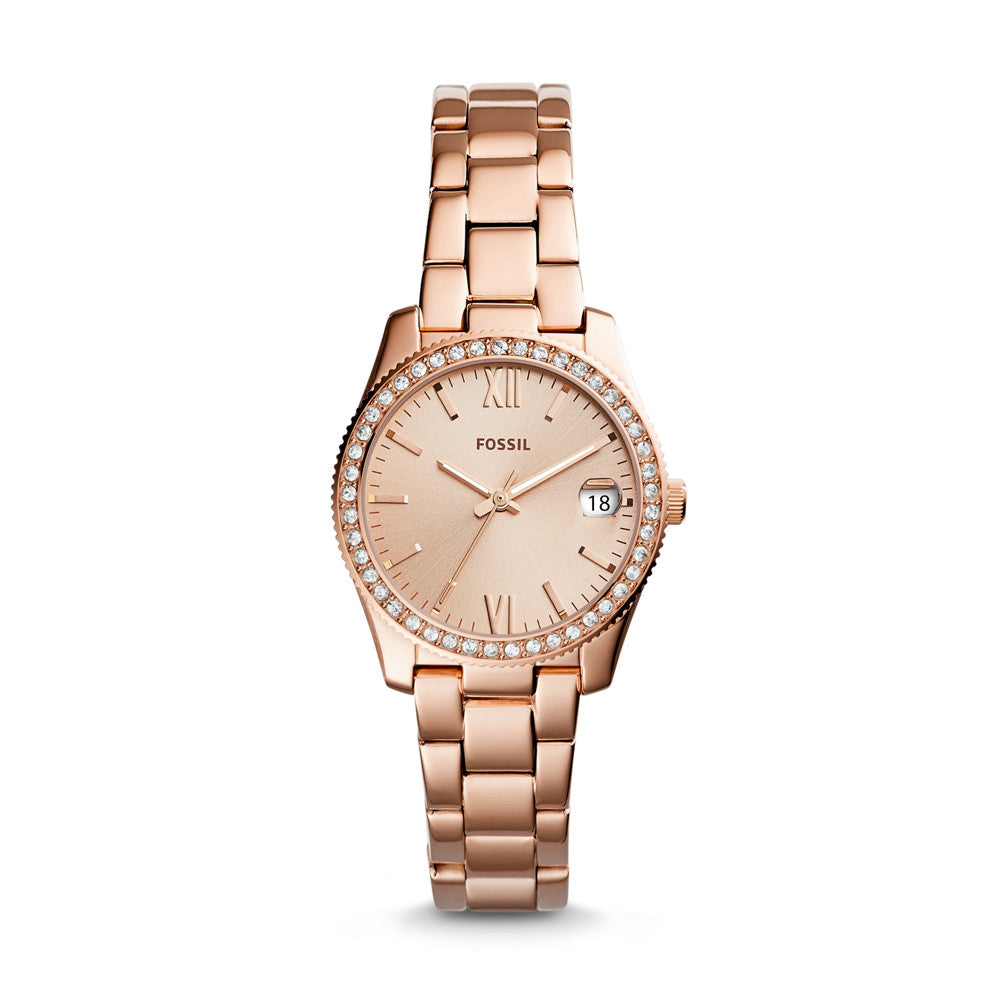 Scarlette Mini Three-Hand Date Rose Gold-Tone Stainless Steel Watch ES4318