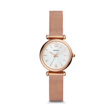 Load image into Gallery viewer, Carlie Three-Hand Rose Gold-Tone Stainless Steel Watch ES4433
