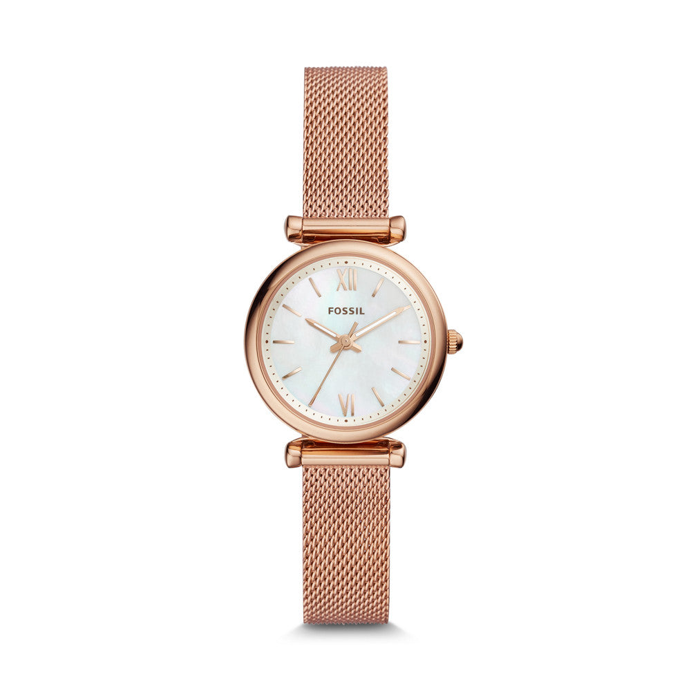 Carlie Three-Hand Rose Gold-Tone Stainless Steel Watch ES4433