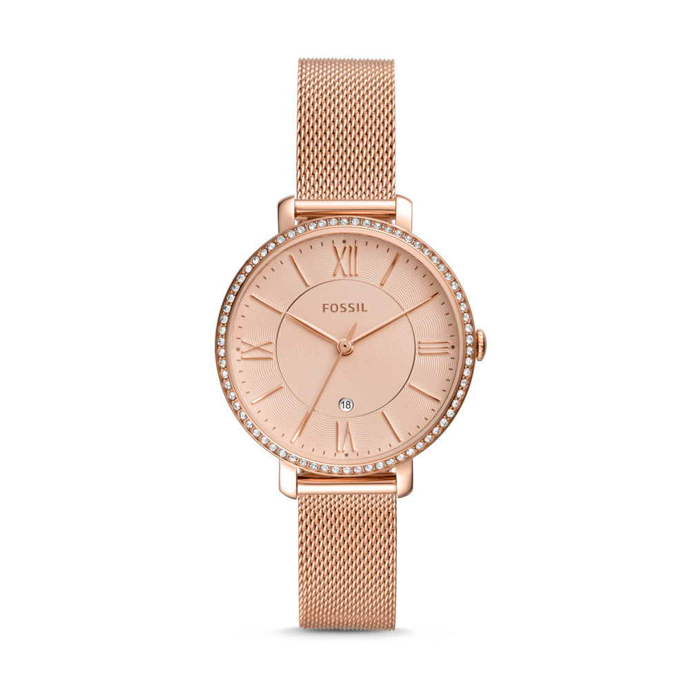 Jacqueline Three-Hand Date Rose Gold-Tone Stainless Steel Watch ES4628