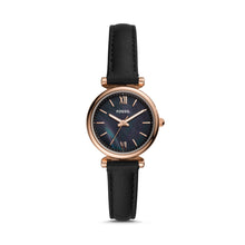 Load image into Gallery viewer, Carlie Mini Three-Hand Black Leather Watch ES4700
