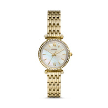 Load image into Gallery viewer, Carlie Mini Three-Hand Gold-Tone Stainless Steel Watch ES4735

