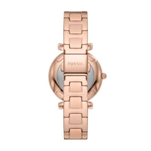 Load image into Gallery viewer, Carlie Three-Hand Date Rose Gold-Tone Stainless Steel Watch ES5158
