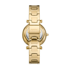 Load image into Gallery viewer, Carlie Three-Hand Date Gold-Tone Stainless Steel Watch ES5159
