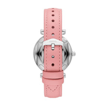 Load image into Gallery viewer, Carlie Three-Hand Date Pink Eco Leather Watch ES5160
