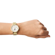 Load image into Gallery viewer, Jacqueline Sun Moon Multifunction Gold-Tone Stainless Steel Watch ES5167
