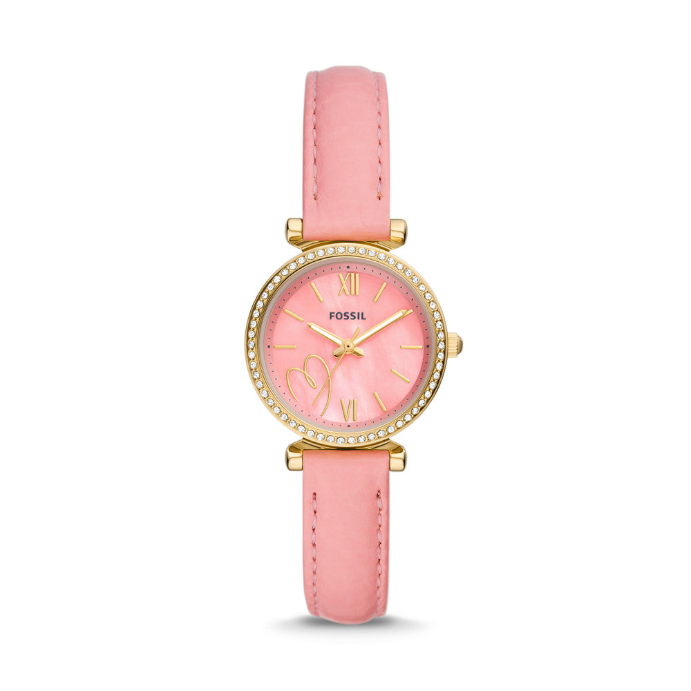 Carlie Three-Hand Pink Eco Leather Watch ES5177
