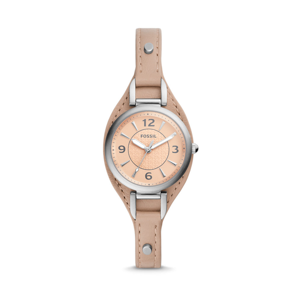 Carlie Three-Hand Beige Eco Leather Watch ES5213