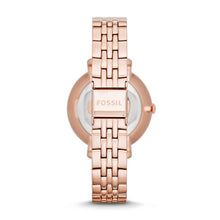 Load image into Gallery viewer, Jacqueline Three-Hand Date Rose Gold-Tone Stainless Steel Watch and Jewelry Set ES5252SET
